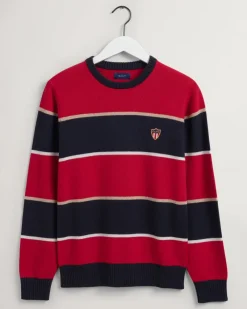 Gant Pullover & Sweatshirts|Big Boys*Banner Shield Rundhalspullover mit Streifen equestrian red