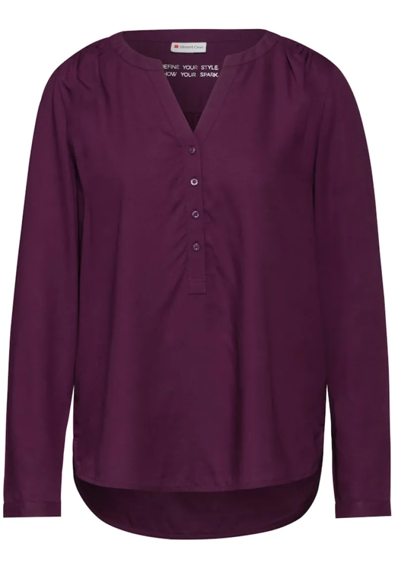 Street One Blusen*Basic Bluse in Unifarbe caspia purple