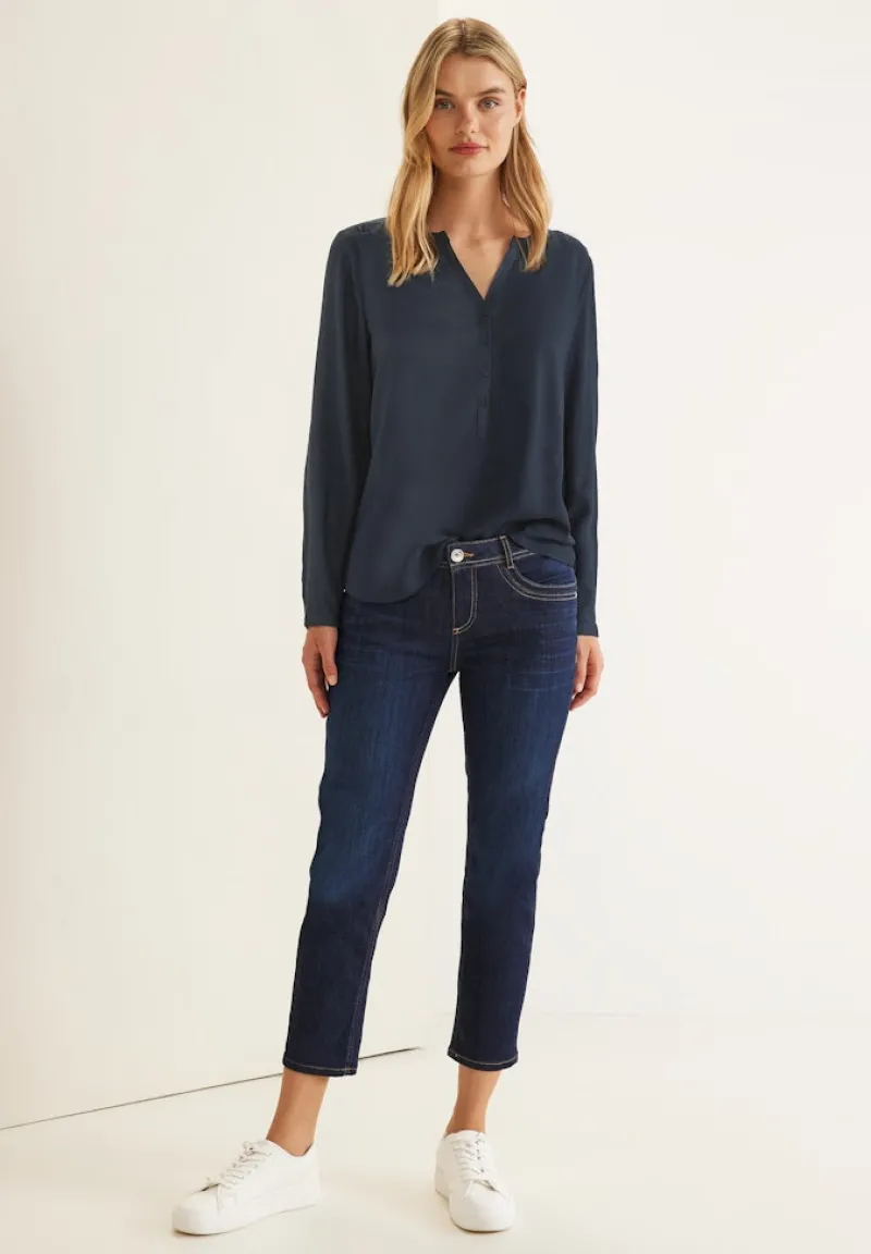 Street One Blusen*Basic Bluse in Unifarbe dark blue