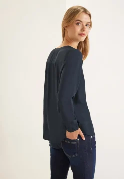Street One Blusen*Basic Bluse in Unifarbe dark blue