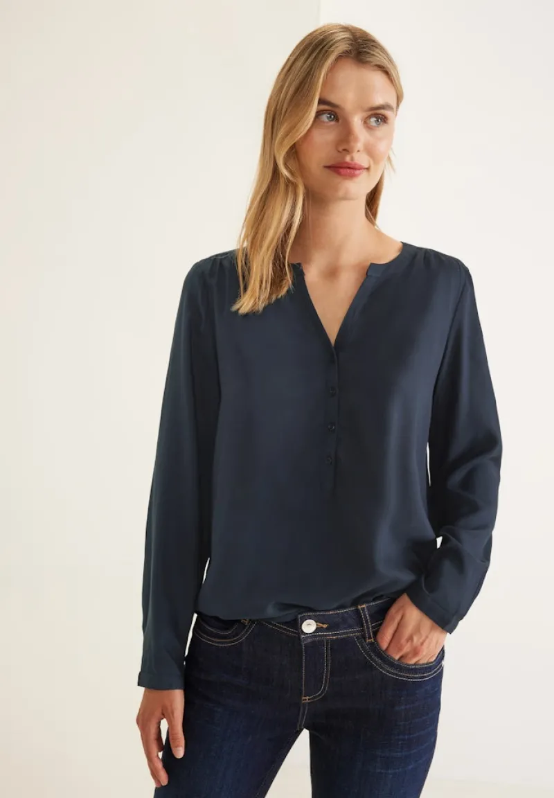 Street One Blusen*Basic Bluse in Unifarbe dark blue
