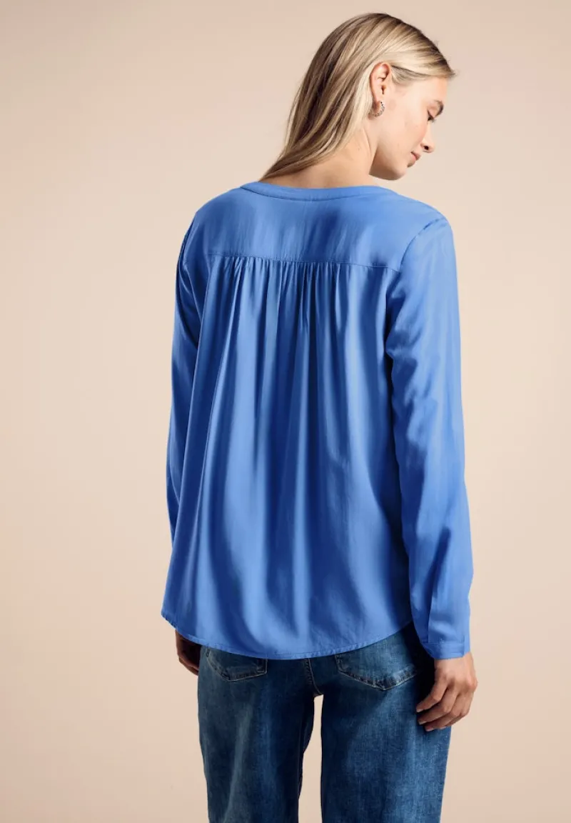 Street One Blusen*Basic Bluse in Unifarbe marina blue