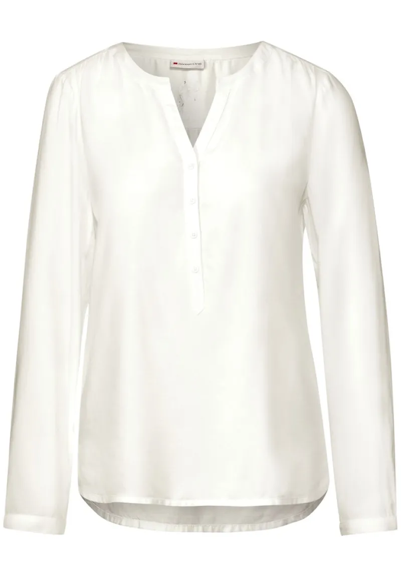 Street One Blusen*Basic Bluse in Unifarbe off white