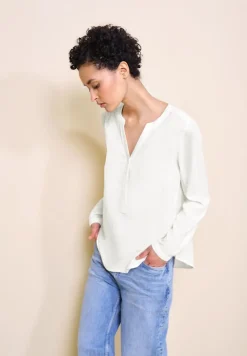 Street One Blusen*Basic Bluse in Unifarbe off white