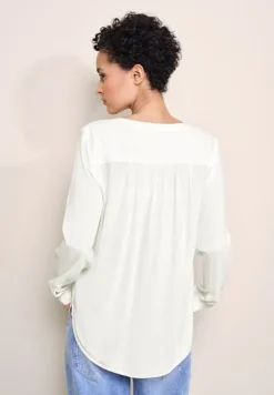 Street One Blusen*Basic Bluse in Unifarbe off white