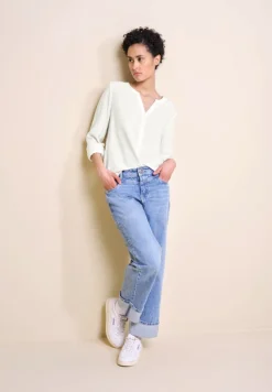 Street One Blusen*Basic Bluse in Unifarbe off white