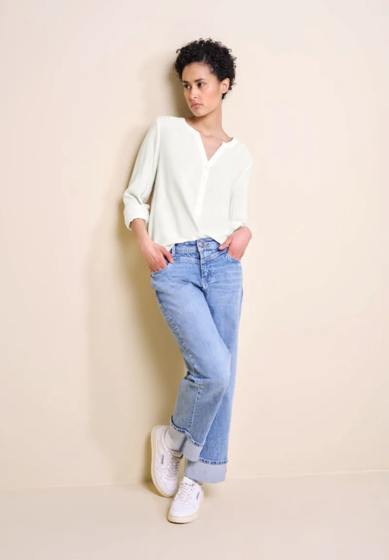 Street One Blusen*Basic Bluse in Unifarbe off white