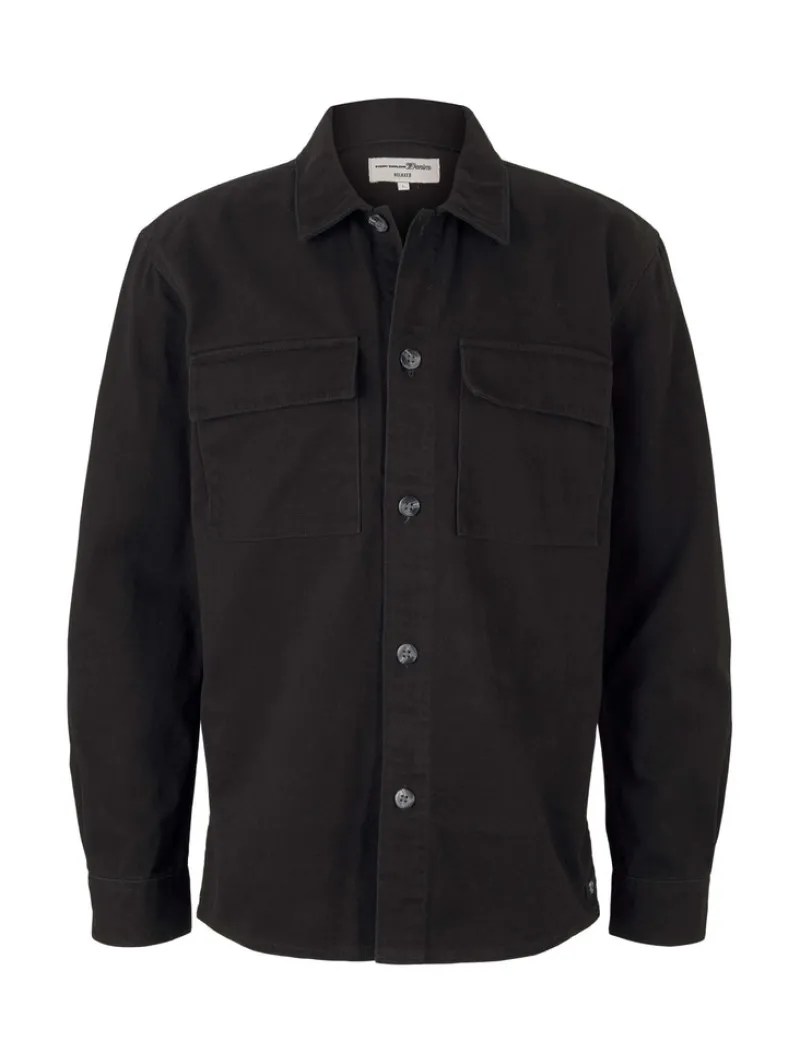 Tom Tailor Denim Hemden*Basic Hemdjacke Black