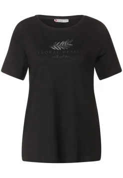 Street One Shirts*Basic Partprint T-Shirt Black