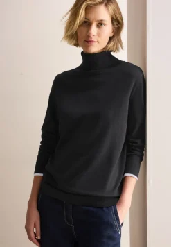 Cecil Pullover & Sweatshirts*Basic Rollkragen-Pullover Black