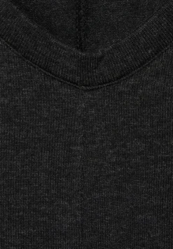 Street One Shirts*Basic Shirt mit Raffung anthracite melange