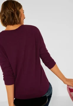 Street One Shirts*Basic Shirt mit Raffung high ruby