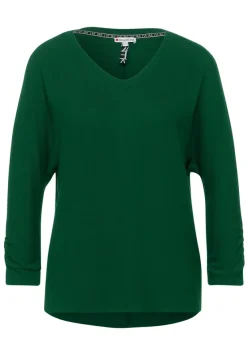 Street One Shirts*Basic Shirt mit Raffung timeless green