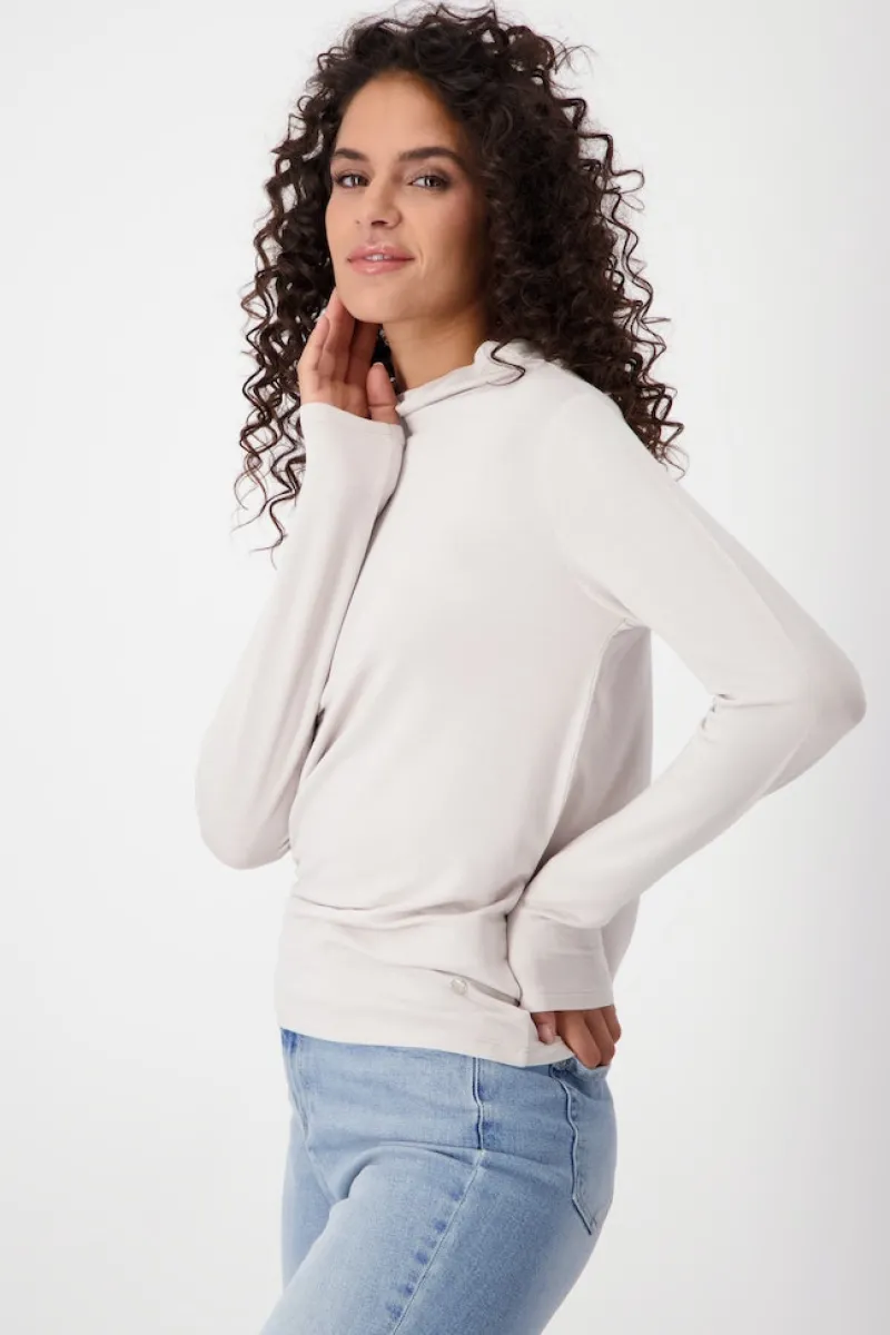 Monari Shirts*Basic Shirt mit Stehkragen stone