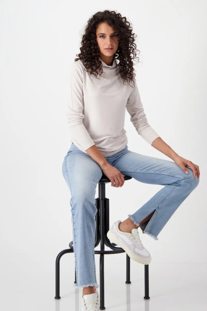 Monari Shirts*Basic Shirt mit Stehkragen stone