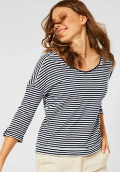Cecil Shirts*Basic Shirt mit Streifen deep blue