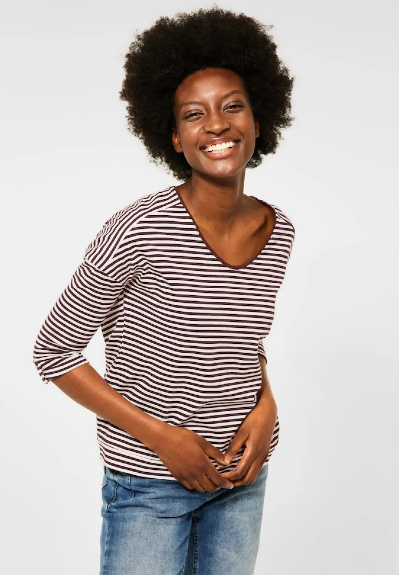 Cecil Shirts*Basic Shirt mit Streifen red grape