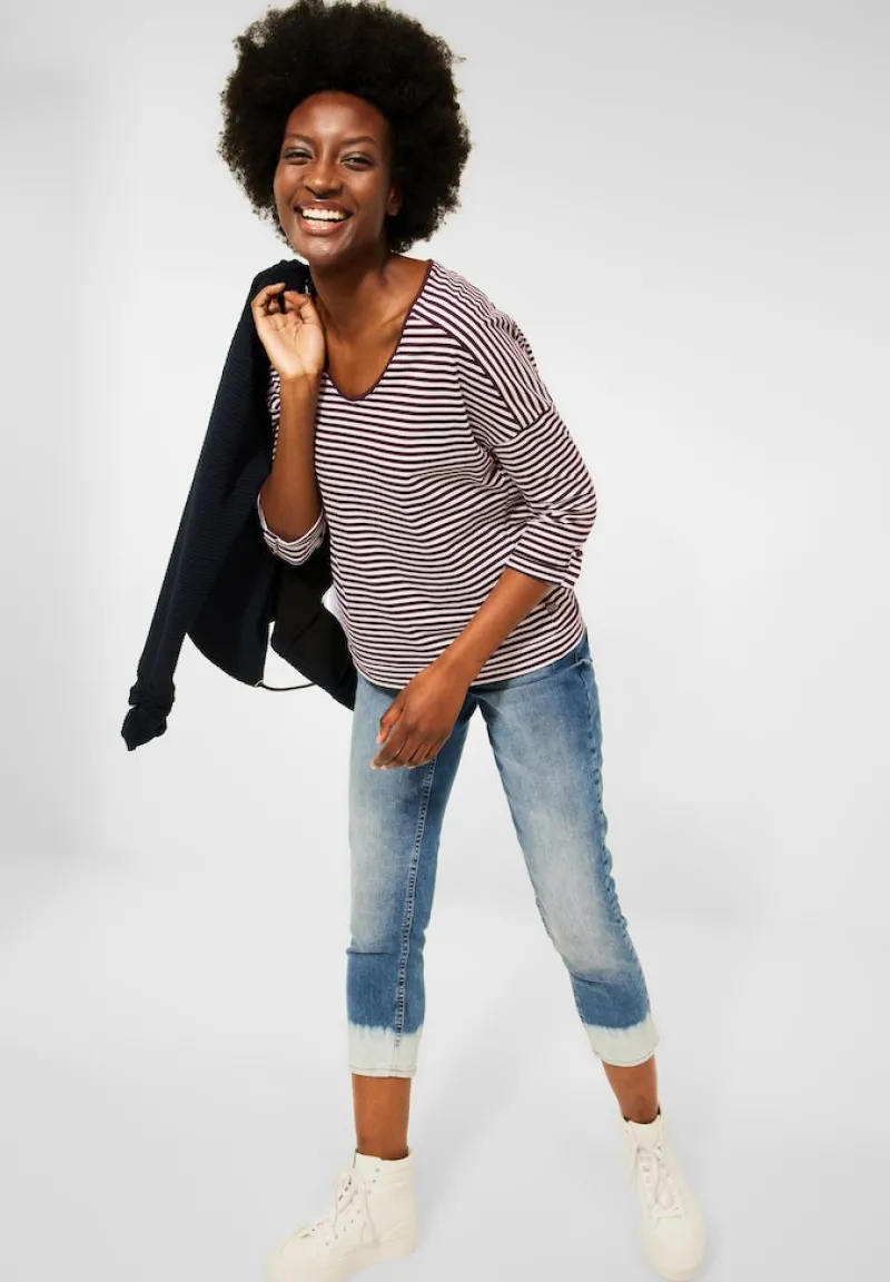 Cecil Shirts*Basic Shirt mit Streifen red grape