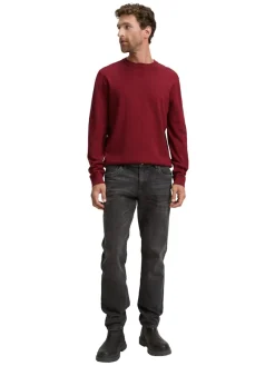 Tom Tailor Pullover & Sweatshirts|Big Boys*Basic Strickpullover aus Baumwolle dark samba red melange
