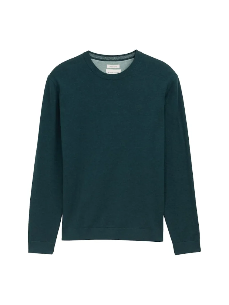 Tom Tailor Pullover & Sweatshirts|Big Boys*Basic Strickpullover aus Baumwolle sapphire green melange