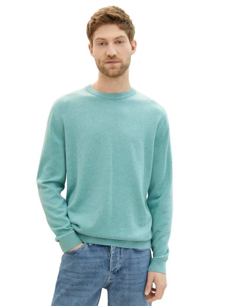 Tom Tailor Pullover & Sweatshirts|Big Boys*Basic Strickpullover aus Baumwolle soft mint melange