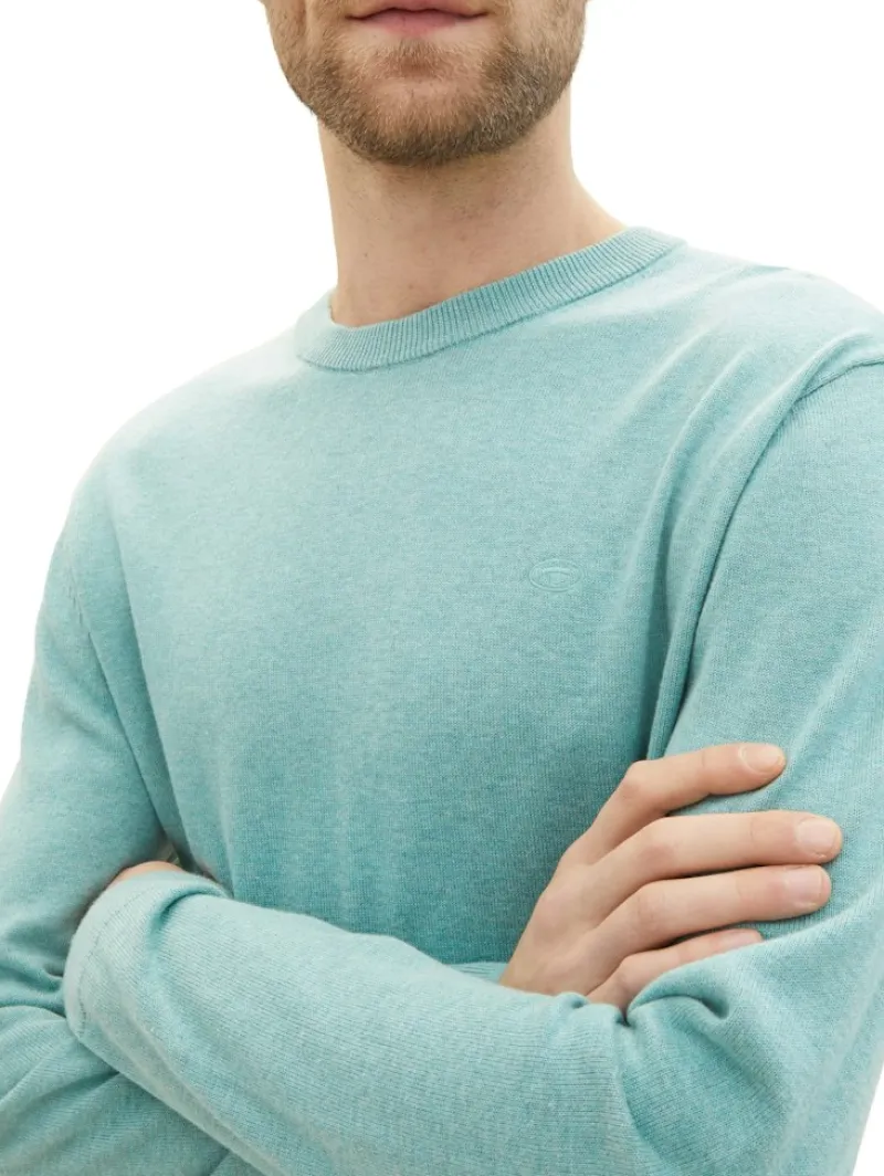 Tom Tailor Pullover & Sweatshirts|Big Boys*Basic Strickpullover aus Baumwolle soft mint melange