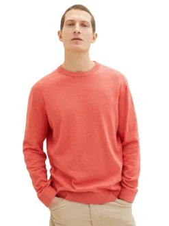 Tom Tailor Pullover & Sweatshirts|Big Boys*Basic Strickpullover aus Baumwolle soft red melange