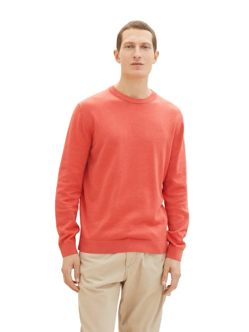Tom Tailor Pullover & Sweatshirts|Big Boys*Basic Strickpullover aus Baumwolle soft red melange