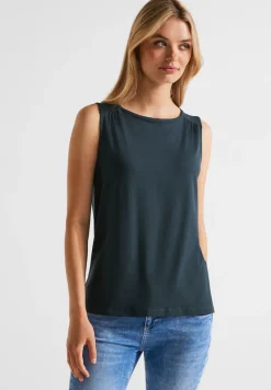 Street One Shirts*Basic Top in Unifarbe cool vintage green