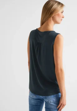 Street One Shirts*Basic Top in Unifarbe cool vintage green