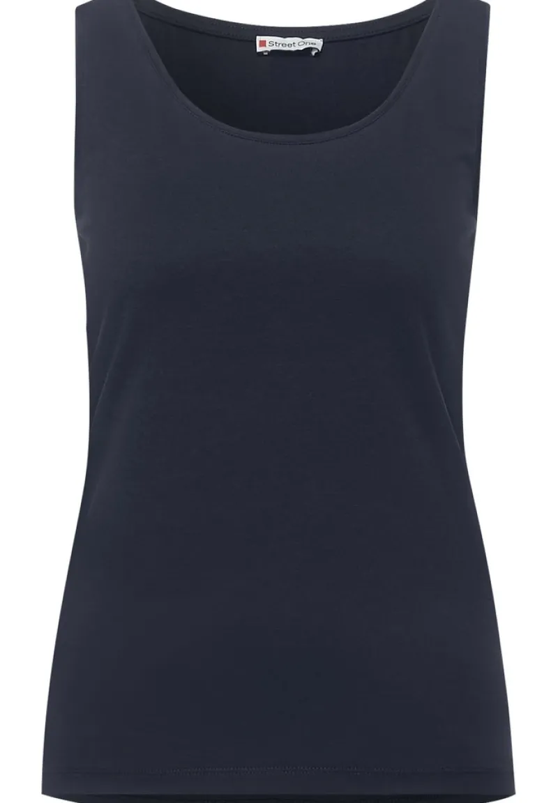 Street One Shirts*Basic Top in Unifarbe deep blue