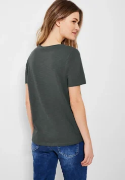Cecil Shirts*Basic T-Shirt in Unifarbe easy khaki