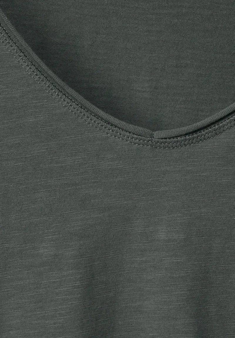 Cecil Shirts*Basic T-Shirt in Unifarbe easy khaki