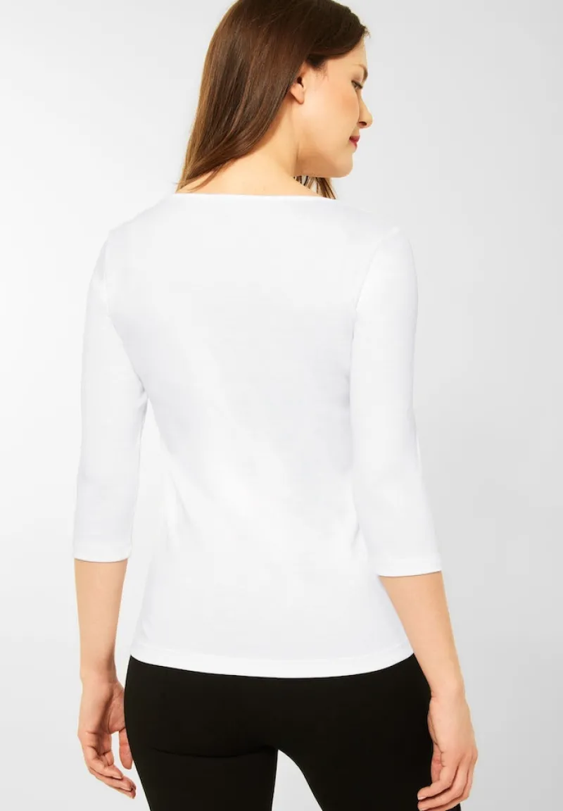 Street One Shirts*Basic T-Shirt mit 3/4 Arm white