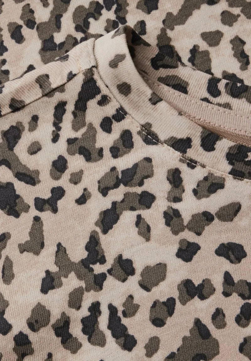 STREET ONE STUDIO Shirts*Basic T-Shirt mit Leo-Muster creamy brown