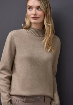 Street One Pullover & Sweatshirts*Basic Turtleneck Pullover mocha glow mel.