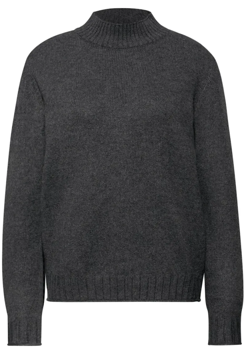 Street One Pullover & Sweatshirts*Basic Turtleneck Pullover gravel grey mel.