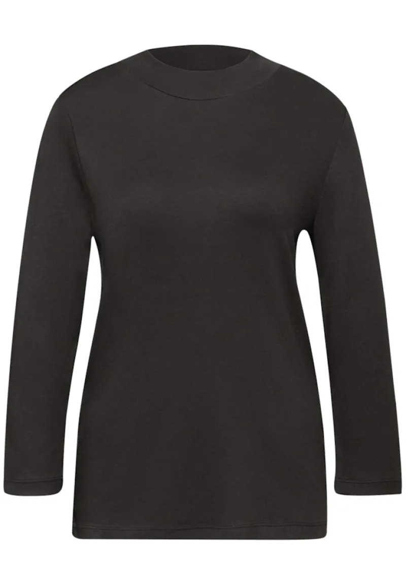 Street One Shirts*Basic Turtleneck Shirt darkest brown