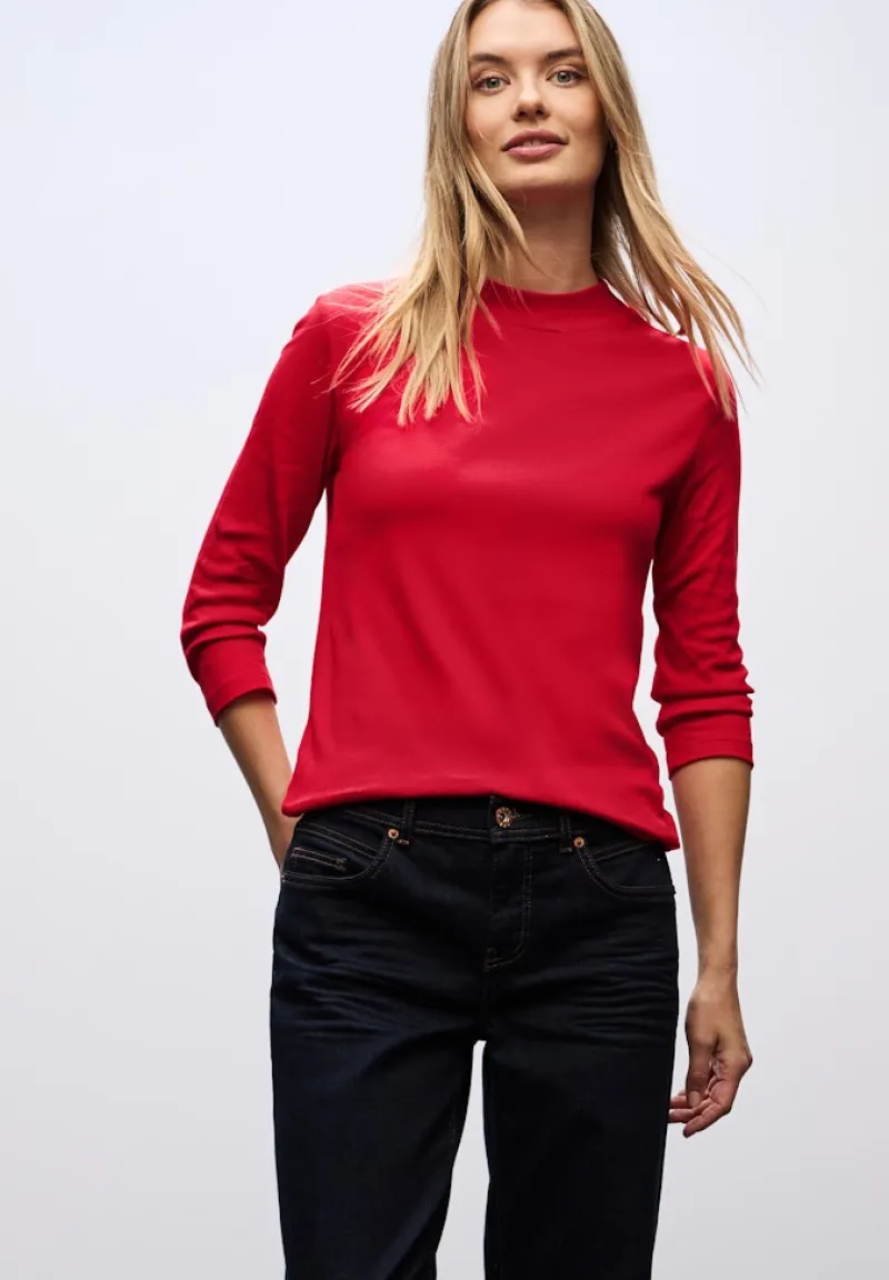 Street One Shirts*Basic Turtleneck Shirt Racing Red