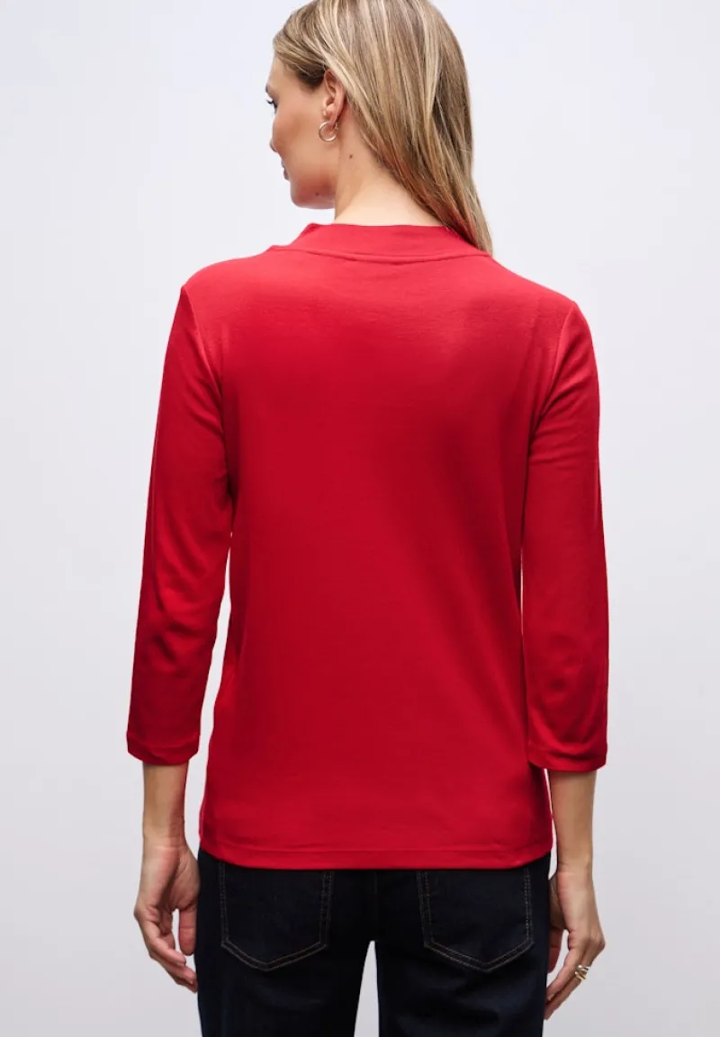 Street One Shirts*Basic Turtleneck Shirt Racing Red