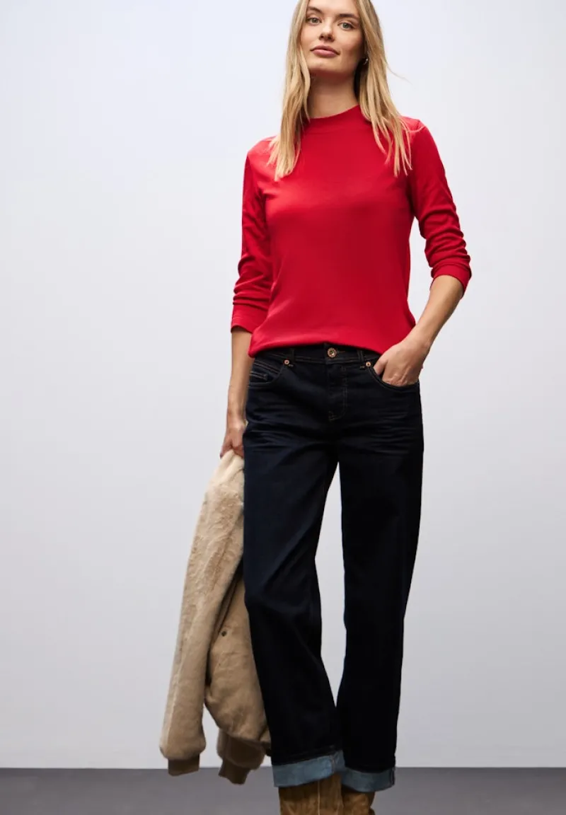 Street One Shirts*Basic Turtleneck Shirt Racing Red