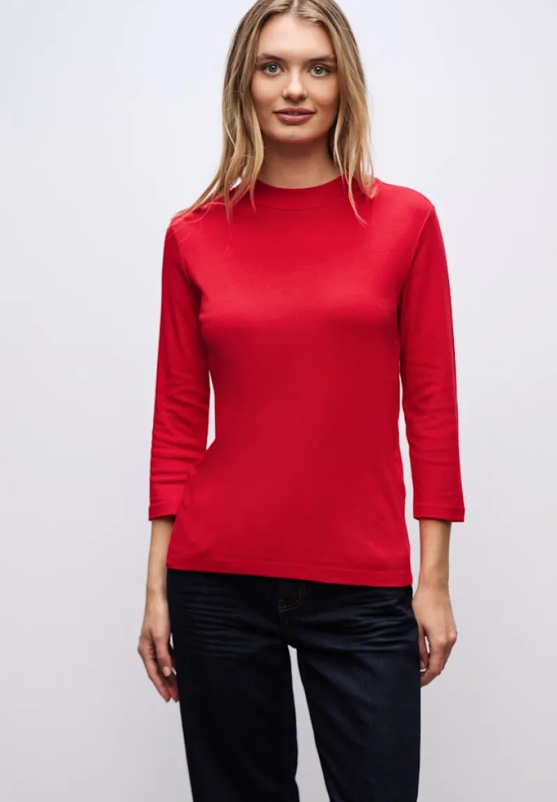 Street One Shirts*Basic Turtleneck Shirt Racing Red