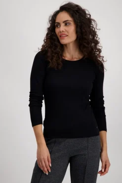 Monari Shirts*Basic-Shirt aus Pima-Baumwolle Schwarz