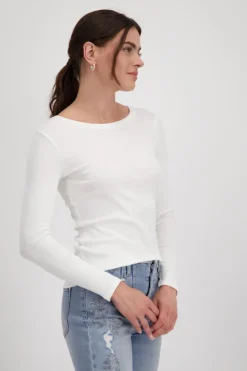 Monari Shirts*Basic-Shirt aus Pima-Baumwolle off-white