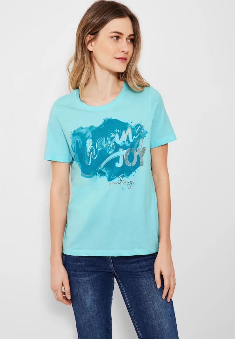 Cecil Shirts*Basicshirt mit Frontprint clary mint
