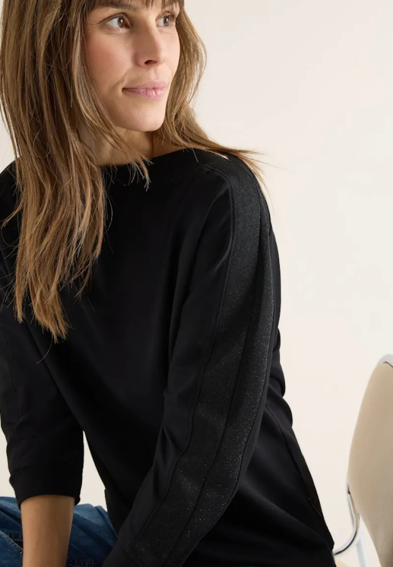 Cecil Shirts*Batwing Shirt mit Tape Black