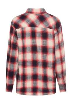 Camel Active Blusen*Baumwollbluse mit Brusttasche flame check