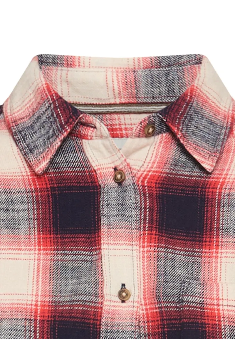 Camel Active Blusen*Baumwollbluse mit Brusttasche flame check