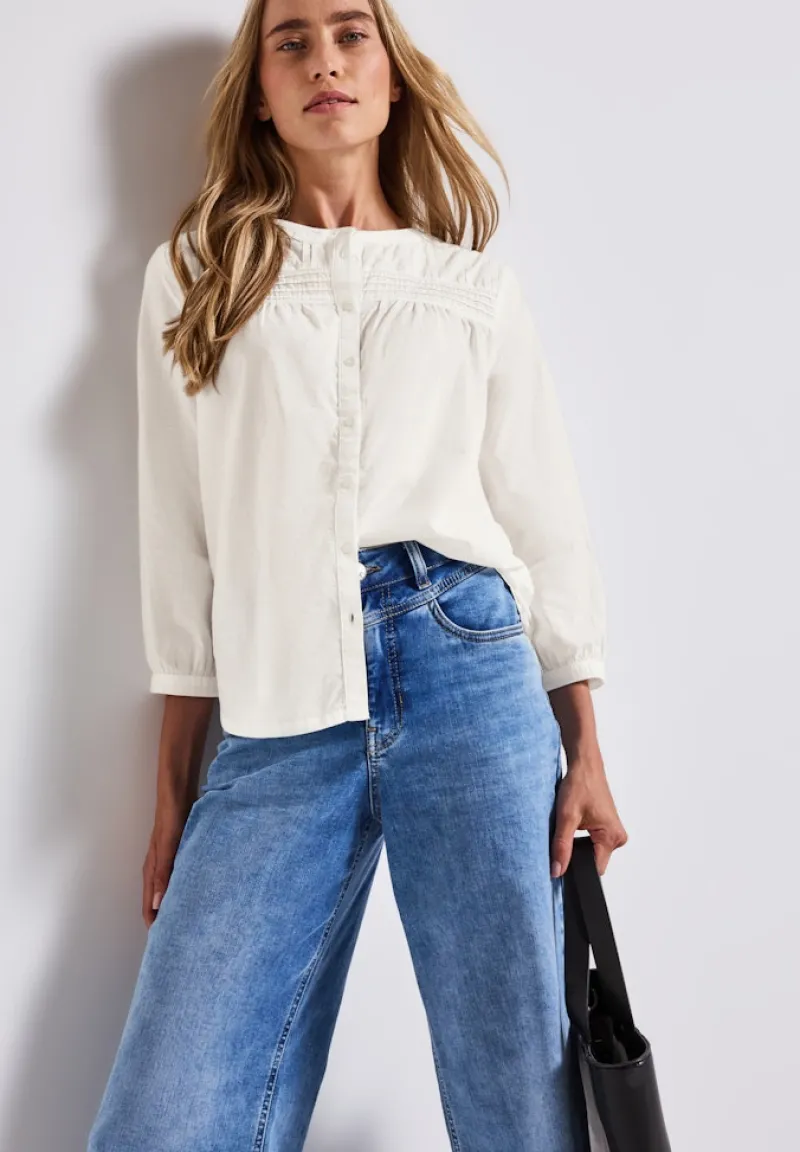 Street One Blusen*Baumwollbluse mit Details off white