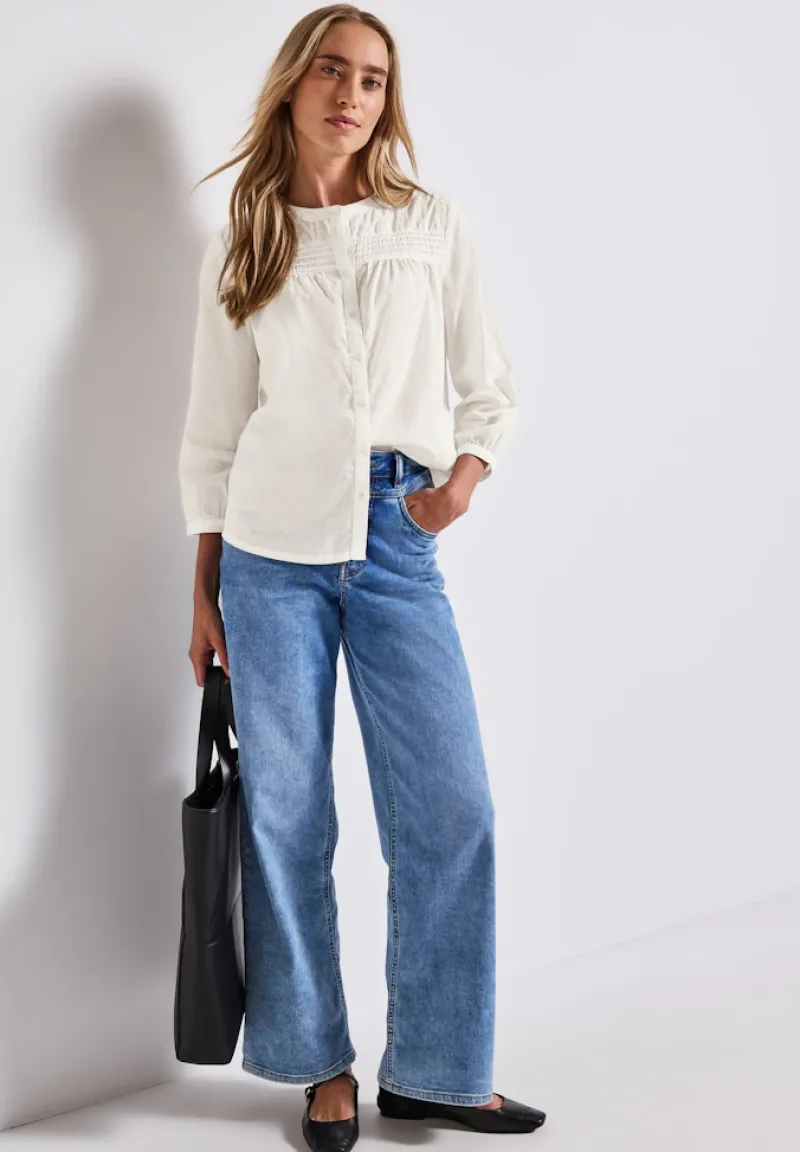 Street One Blusen*Baumwollbluse mit Details off white